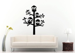Baby Owls Owl Tree Kids Room Nursery Wall Sticker Decal Vinyl Mural Decor Art L2304 - thumbnail 1