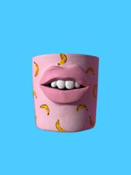 Quirky Banana Print Pot With Mouth