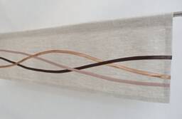 Brown Beige Neutral Minimal Valance Curtain, Contemporary Light Window Valance, Warm Peach Linen Panel - thumbnail 1