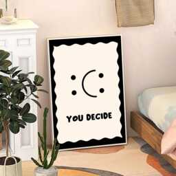 You Decide Smile Art Canvas Poster, Trendy Wall Art, Apartment Aesthetic Decor, Retro Home Printed Gift - thumbnail 3