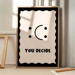 You Decide Smile Art Canvas Poster, Trendy Wall Art, Apartment Aesthetic Decor, Retro Home Printed Gift - thumbnail 2