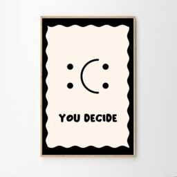 You Decide Smile Art Canvas Poster, Trendy Wall Art, Apartment Aesthetic Decor, Retro Home Printed Gift - thumbnail 1