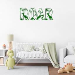 Roar Sign - Nursery Decor Name Dinosaur Wall Art Personalised Jungle Themed