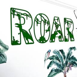 Roar Sign - Nursery Decor Name Dinosaur Wall Art Personalised Jungle Themed - thumbnail 2