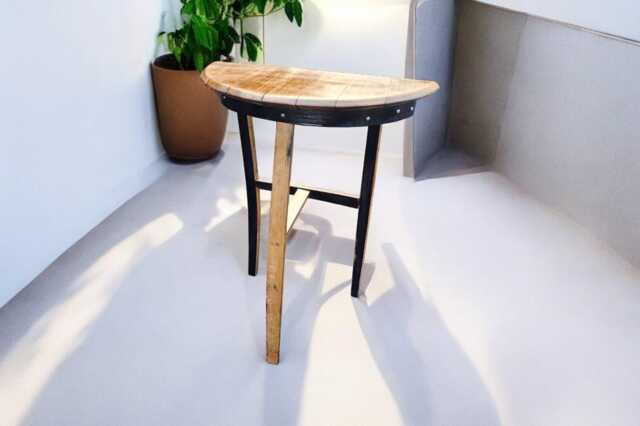 Whiskey Barrel Stave Console Table - Reclaimed Wood Hallway & Entryway - image 1