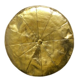 Washable Paper Pouf, Cushion, Seat Yoga Meditation Vegan Leather, Metallic Paper, Ecofriendly, Stool - thumbnail 3
