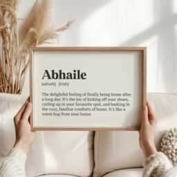 Irish Home Quote - Abhaile Definition Print, Comforting Wall Art For Bedrooms, Gift New Homeowners & Nostalgic Souls, Housewarming - thumbnail 3