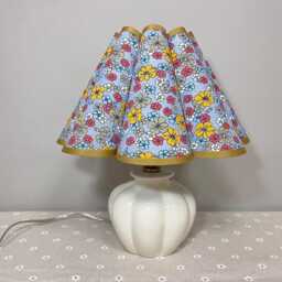 Floral Petal Table Lamp Rustic Ceramic Base Bedside Light - thumbnail 2