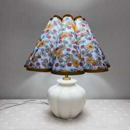 Floral Petal Table Lamp Rustic Ceramic Base Bedside Light - thumbnail 4
