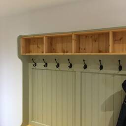 Coat Rack Hand Crafted & Made To Order With Pigeon Holes Handy Shoe Rack Under Seat - thumbnail 3