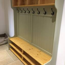 Coat Rack Hand Crafted & Made To Order With Pigeon Holes Handy Shoe Rack Under Seat - thumbnail 2