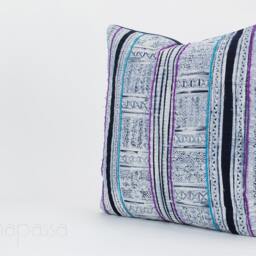 Vintage Hmong Batik Pillow Cover Hill Tribe Ethnic Cushion, 18x18 - thumbnail 2