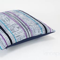 Vintage Hmong Batik Pillow Cover Hill Tribe Ethnic Cushion, 18x18 - thumbnail 3