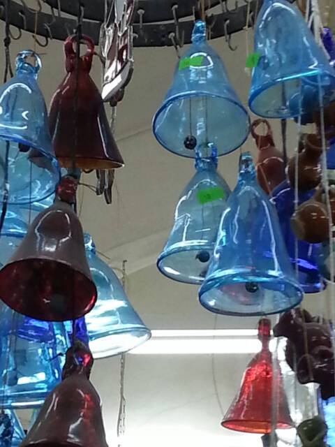Holy Land 4 Christmas Glass Bells Ornament, 4Glass Bells Wind Chime, Tree Bell Glass, Glass Hand Made, Collectable Bel - image 1