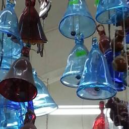 Holy Land 4 Christmas Glass Bells Ornament, 4Glass Bells Wind Chime, Tree Bell Glass, Glass Hand Made, Collectable Bel - thumbnail 3