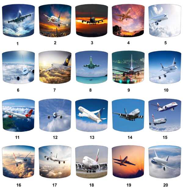 Airline Aircraft Drum Lampshade For Ceiling Light Pendants Or Table Lamp Bases