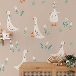 Geese Wall Decals Repositionable Fabric Nursery Decor - thumbnail 1