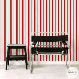 Red Striped Removable Wallpaper Modern Accent Wall Decor - thumbnail 2