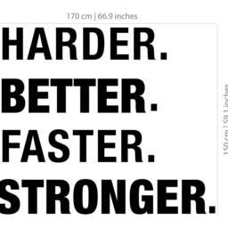 Gym, Gym Decor, Harder, Better, Faster, Stronger, Stickers, Wall Art, 3D, 3D Hangings, Signs, Gift - Skuhbfs3D - thumbnail 3