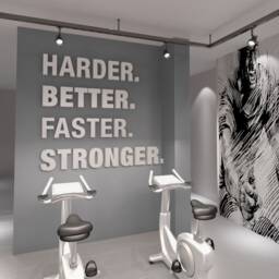 Gym, Gym Decor, Harder, Better, Faster, Stronger, Stickers, Wall Art, 3D, 3D Hangings, Signs, Gift - Skuhbfs3D - thumbnail 2