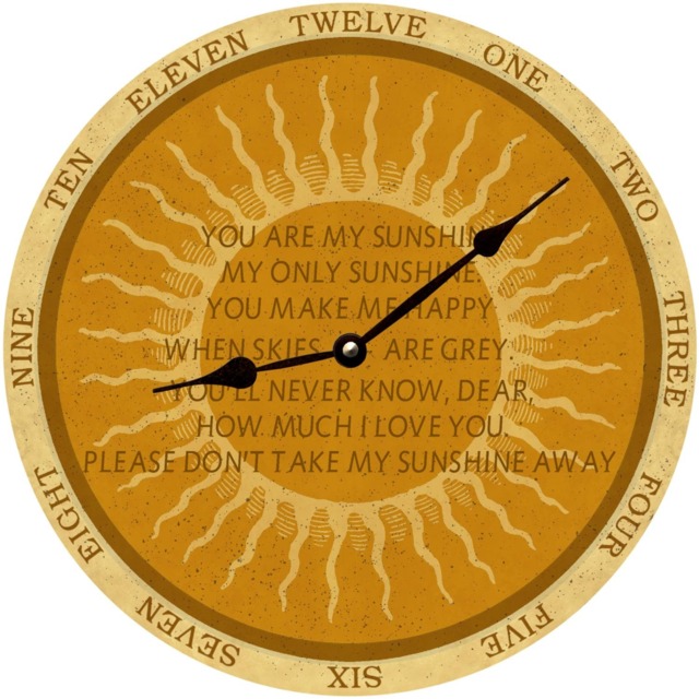 You Are My Sunshine Clock - Nursery Rhyme Whimsical Clock - image 1