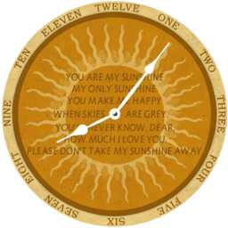 You Are My Sunshine Clock - Nursery Rhyme Whimsical Clock - thumbnail 3