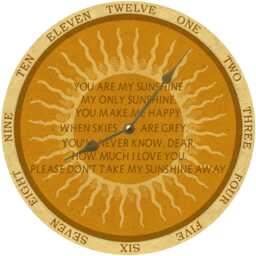 You Are My Sunshine Clock - Nursery Rhyme Whimsical Clock - thumbnail 2