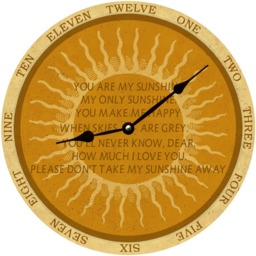 You Are My Sunshine Clock - Nursery Rhyme Whimsical Clock - thumbnail 1