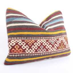 16x24 Turkish Kilim Pillow Vintage Wool Home Decor - thumbnail 3