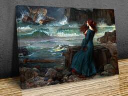 John William Waterhouse Miranda From Shakespeares The Tempest, Home D??cor, Canvas Print Art Framed - thumbnail 1
