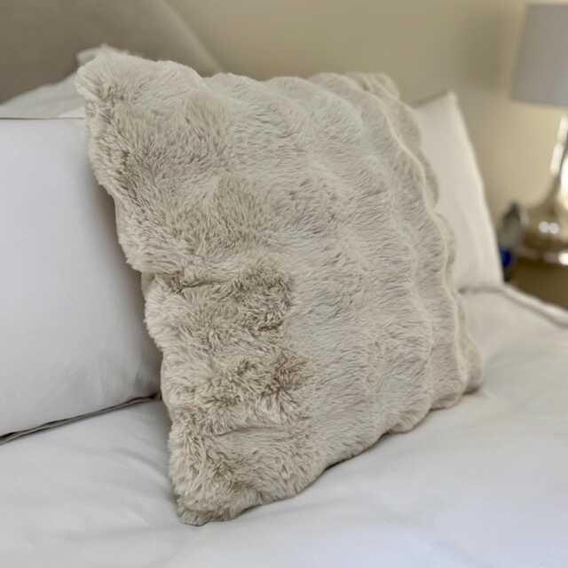 Handmade Supersoft Faux Fur Cushion Beige, Mink, Grey, Green - image 1