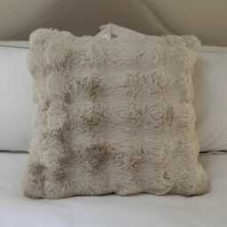 Handmade Supersoft Faux Fur Cushion Beige, Mink, Grey, Green - thumbnail 3