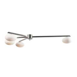 Stilnovo Style Sputnik Chandelier, Chrome Finish, Three Glass Globes - thumbnail 1