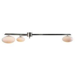 Stilnovo Style Sputnik Chandelier, Chrome Finish, Three Glass Globes - thumbnail 2