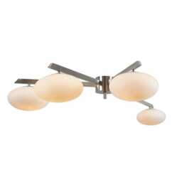 Stilnovo Style Sputnik Chandelier, Chrome Finish, Three Glass Globes - thumbnail 3