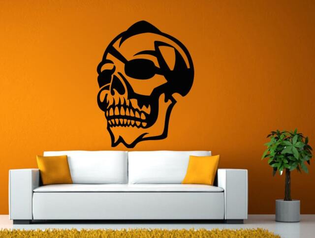 Pirate Skull Head Wall Or Window Sticker Decal Vinyl Fathead Mural Decor L1952 - image 1