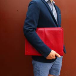 Italian Leather Padfolio, Legal Pad Portfolio, Zip Folio A4, Folder For Women & Man, Leather Ring Binder With Clipboard - thumbnail 4