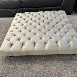 Handmade Extra Large Chesterfield Square Footstool Coffee Table in Plush Soft Velvet - thumbnail 2