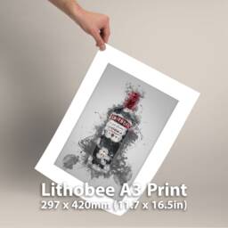 Vodka Bottle Splatter Wall Art Print Modern Bar Kitchen Decor Grey Red Watercolour Style Framed Or Unframed Alcohol Illustration Gift - thumbnail 3