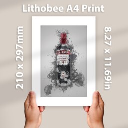 Vodka Bottle Splatter Wall Art Print Modern Bar Kitchen Decor Grey Red Watercolour Style Framed Or Unframed Alcohol Illustration Gift - thumbnail 2