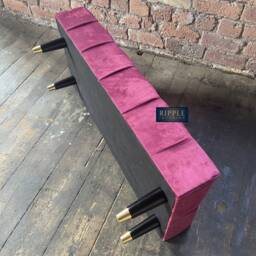 Maroon Velvet Ottoman Bench, Handmade Footstool Seating - thumbnail 2