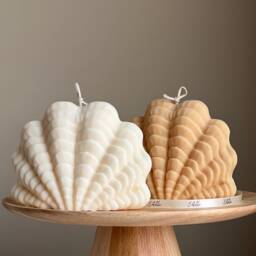 Huge Clam Shell Candle Decorative Vegan Soy Wax Candle