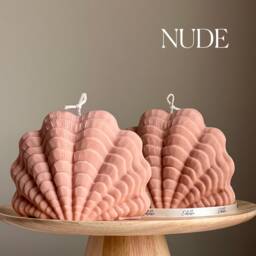 Huge Clam Shell Candle Decorative Vegan Soy Wax Candle - thumbnail 2