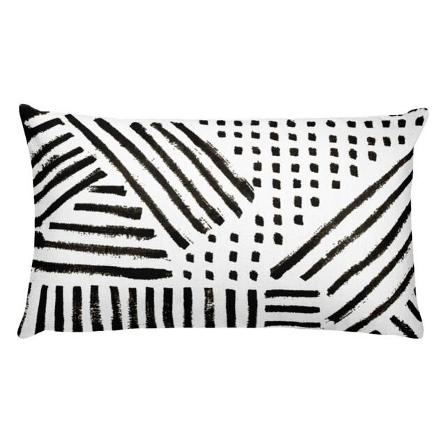 Black & White Throw Pillow Modern Geometric Accent Pillow - image 1