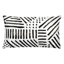Black & White Throw Pillow Modern Geometric Accent Pillow - thumbnail 2