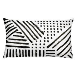 Black & White Throw Pillow Modern Geometric Accent Pillow - thumbnail 1