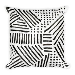 Black & White Throw Pillow Modern Geometric Accent Pillow - thumbnail 3
