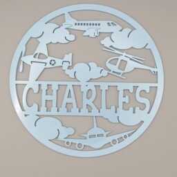 Personalised Planes, Helicopter, Aircraft, Airplane, Aviation Boys Bedroom Decor, Nursery Decor Name, Door Or Wall Hanger in Acrylic Wood - thumbnail 4