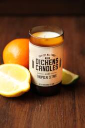 Beer Bottle Candle - Tropical Citrus Scent 100% Soy Wax Scented Handmade & Recycled Made By Hand in Illinois, Usa - thumbnail 1