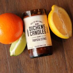 Beer Bottle Candle - Tropical Citrus Scent 100% Soy Wax Scented Handmade & Recycled Made By Hand in Illinois, Usa - thumbnail 3